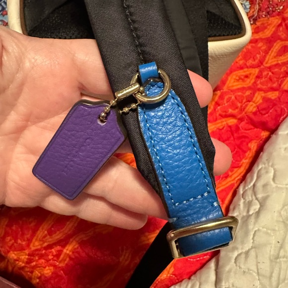 Coach Multicolor Logo Cream Backpack - Picture 3 of 4